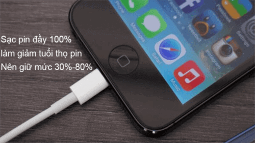 sai lầm sạc pin iphone đầy 100%