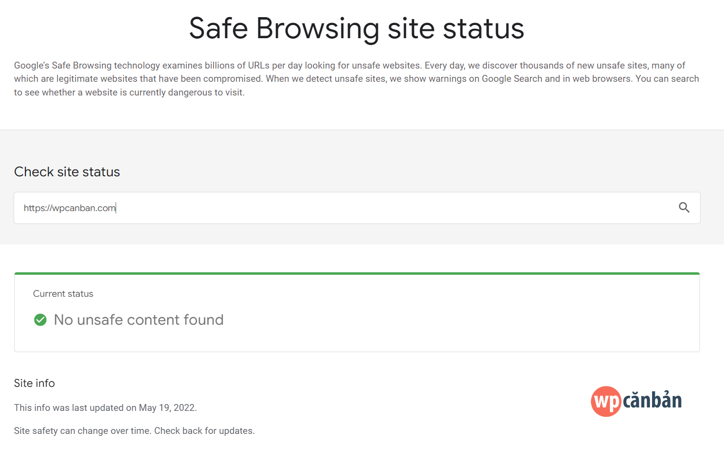 google blacklist safe browsing site status