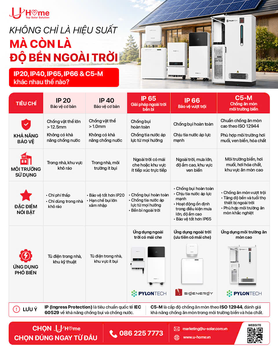 thông số chi tiết sản phẩm điện mặt trời uhome